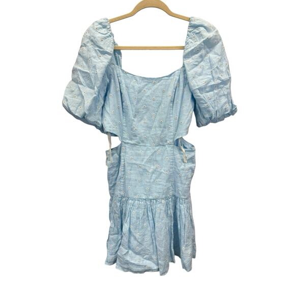NWT Lilly Pulitzer Kylanne Linen Embroidered Puff Sleeve Cutout Mini Dress 6 - Picture 9 of 12